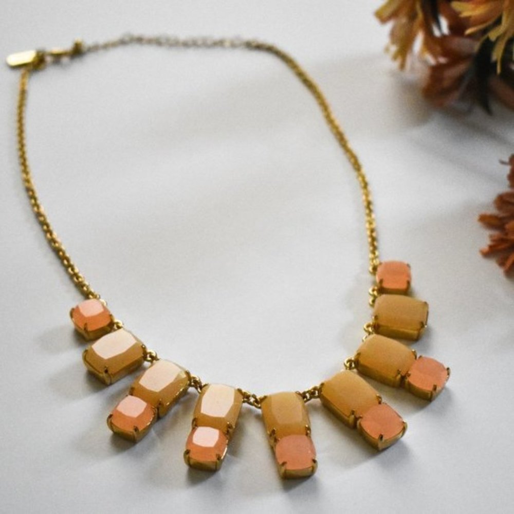 Kate Spade Gold Peach Bauble Bib Necklace
